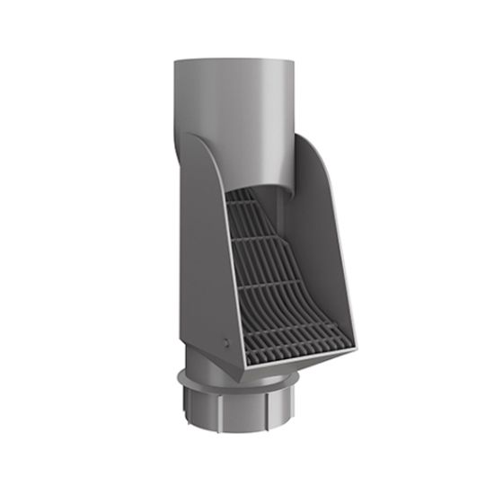 Nordic Steel Gutters 4" Steel Self Cleaning Inline Leaf Chute — NODCHUTE044AM