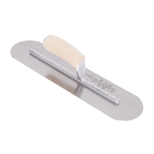 Marshalltown 20" x 5" Xtralite Steel Pool Trowel with Curved Wood Handle