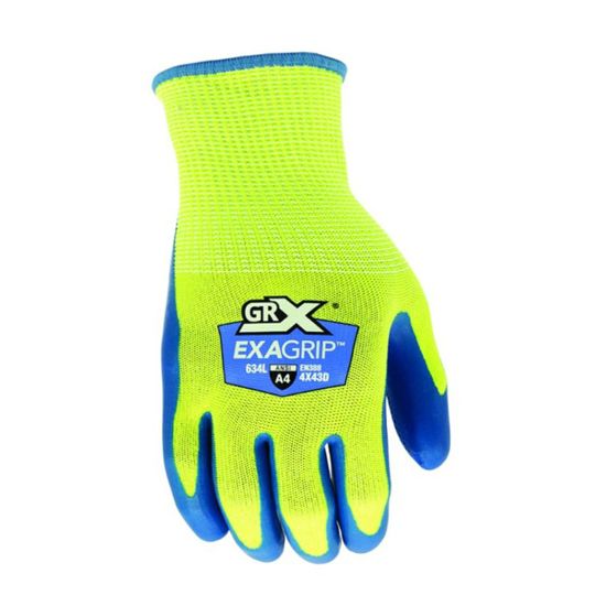 GRX Gloves Medium Exagrip Latex Coated Cut Series Gloves ANSI A4