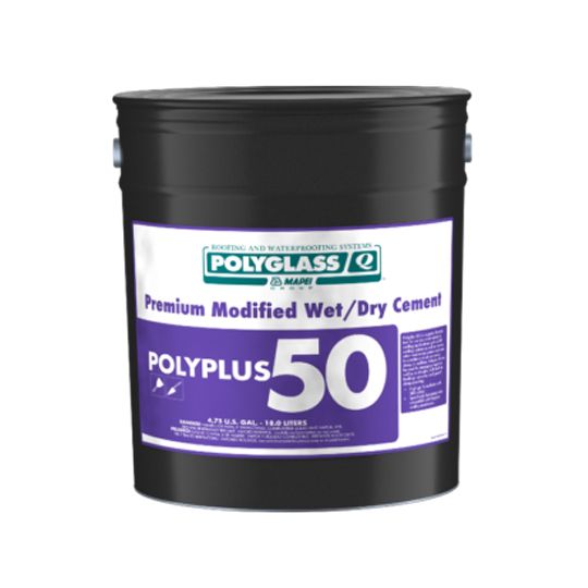 Polyglass PolyPlus 50 Premium Modified Wet/Dry Cement — Adhesives, Caulks & Sealants — POLP50PFCG5