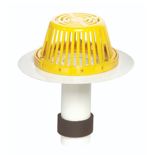 Portals Plus 3" PVC ReRoof Drain with Plastic Dome