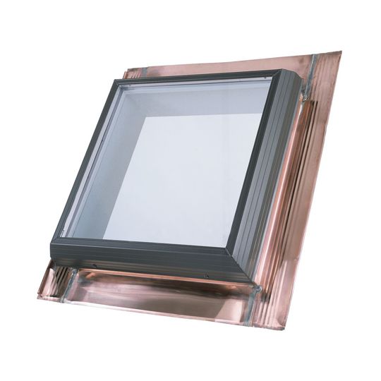 Velux Thermo-Lit Fixed Pan-Flashed Skylight with Copper Cladding & Tempered Low-E2 Glass — VELQFT2222T
