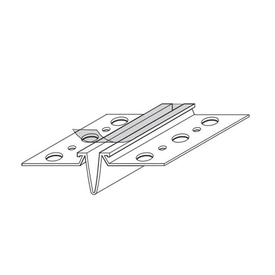 Vinyl Corp 1/4" Pm Control Joint with Removable Tape and 3/16" "V" Reveal and 1-1/8" Perforated Flanges