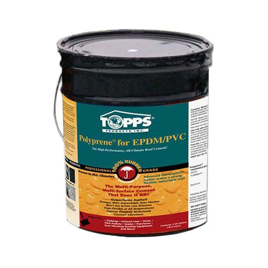 Topps Products Polyprene for EPDM/PVC/TPO Heavy Brush Grade Roof Repair Cement — Adhesives, Caulks & Sealants — TOPPOLYPRENEE