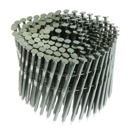 Grip-Rite 2-1/2" PrimeGuard Max Ring Shank Stainless Steel #304 15° Coil Roofing Nails - Box of 9,000