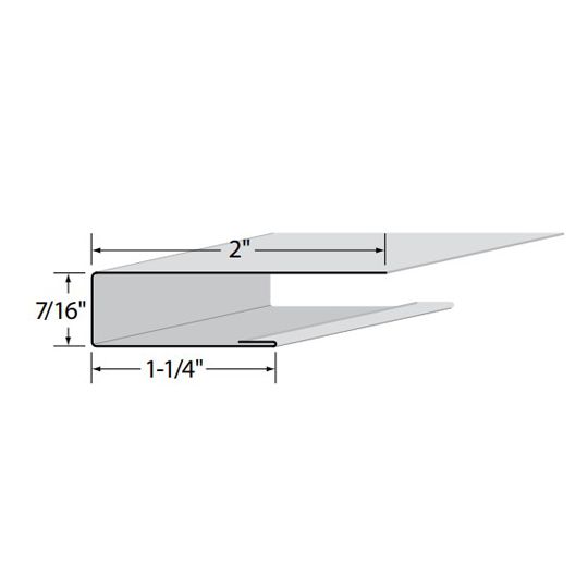 Edco Products 7/16" Aluminum J-Channel - PVC Finish — EPIAJC71612AC2