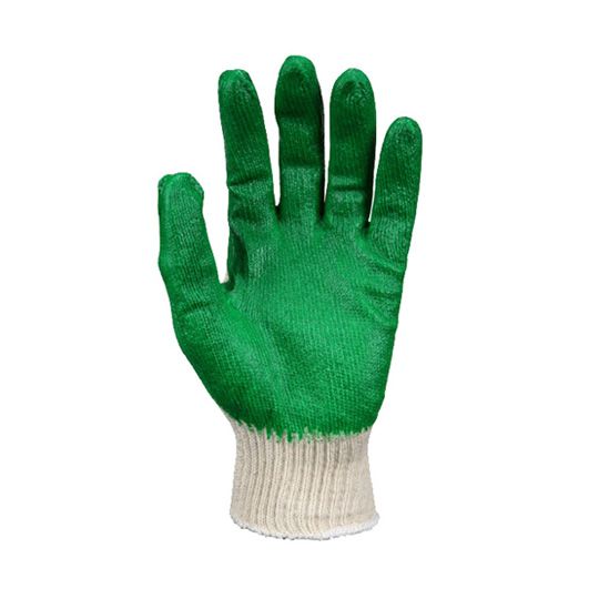 MCR Safety Large 10 Gauge Natural Cotton/Poly Gloves with Latex Coated Palm & Fingertips