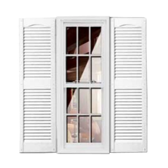 Girardin Moulding Cathedral Top Louver Shutters — GIRCTLV12X51WH