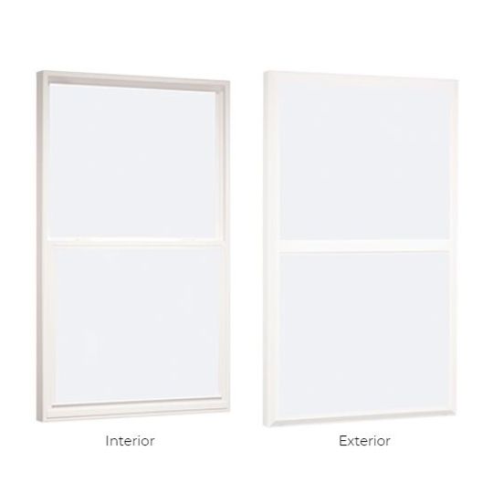 MI Windows and Doors Size 2030 (23-1/2" W x 35-1/2" H) V2000 Series Model 3500 Vinyl Single-Hung Window Low-E Glass