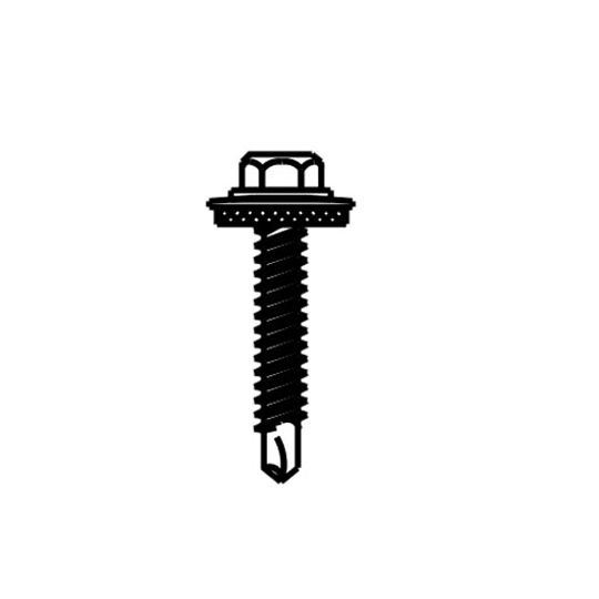 ASC Profiles #12 x 1" x 5/16" Self-Drilling Zinc Screw - Bag of 250