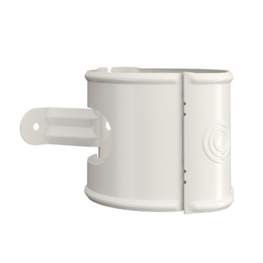 Nordic Steel Gutters 4" Steel Wide Band Quick Close Downspout Bracket — NODDSBW001AW
