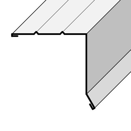 Flamco Standard Gauge x 2" x 4" Style "A" Roof Edge with 1/4" Kickout
