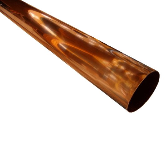 Berger Building Products 16 Oz. 4" x 10' Plain Round FreedomGray Copper Downspout