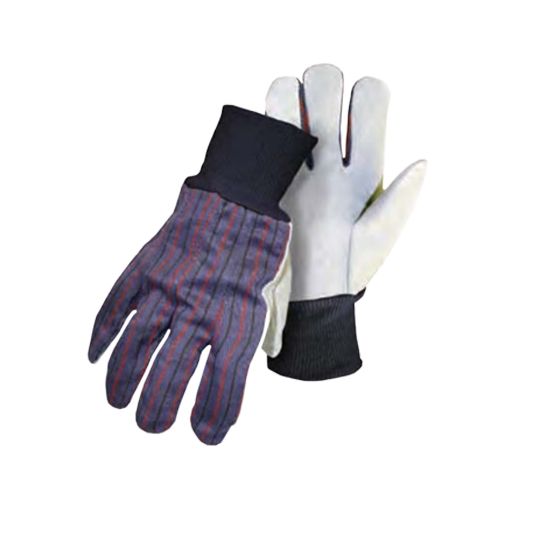 Boss Manufacturing Economy Grade Cowhide Split Leather Palm Knit Wrist Gloves - Size Large