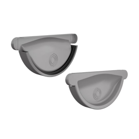 Nordic Steel Gutters 6" Steel Universal R/L End Cap with Rubber Seal — NODECU044AM