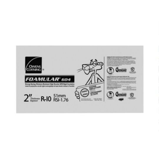 Owens Corning 2" x 2' x 8' Foamular 604 Ribbed Extruded Polystyrene (XPS) Rigid Foam Insulation