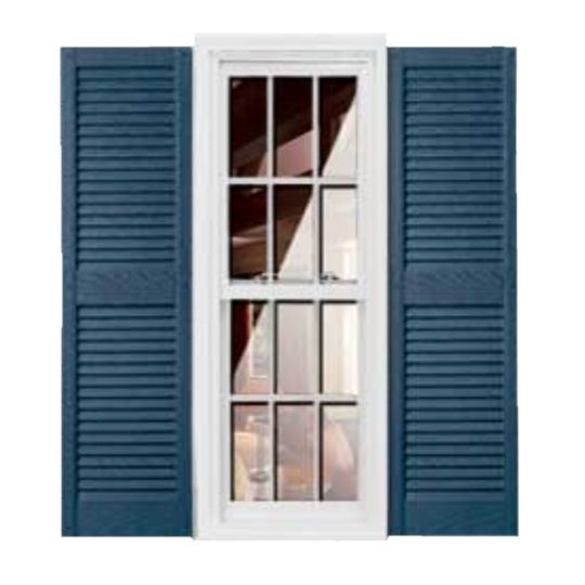 Girardin Moulding Straight Top Louver Style Shutters — GIRSTLV14X41MBL
