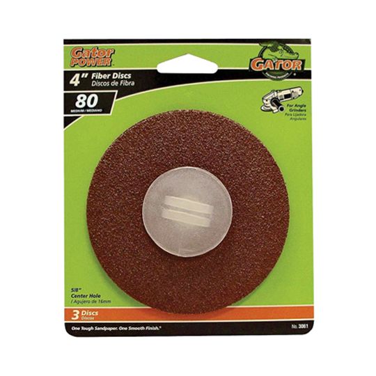 Gator Finishing Products 4" x 5/8" 80-Grit Fiber Sanding Disc