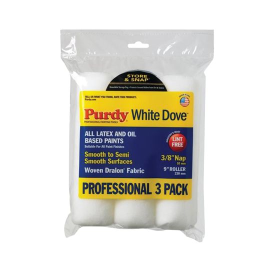 Purdy 9" White Dove Paint Roll Cover with 3/8" Nap - Pack of 3