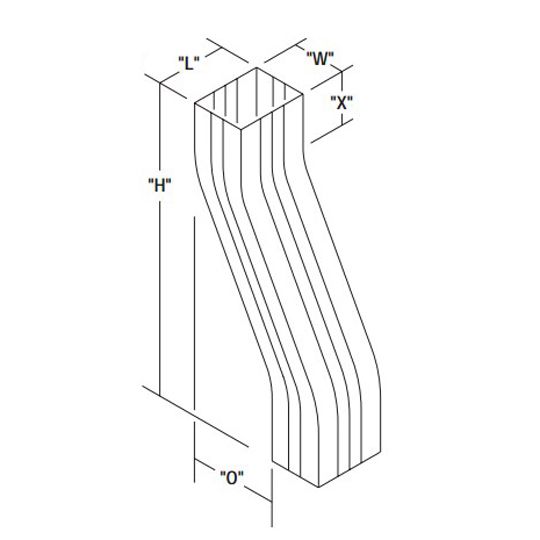 Berger Building Products 2" x 3" Square Corrugated Painted Aluminum 4" Offsets