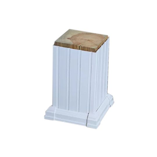Color Guard Railing Systems 7-1/4" x 7-1/4" x 10' Fluted Vinyl Post Wrap