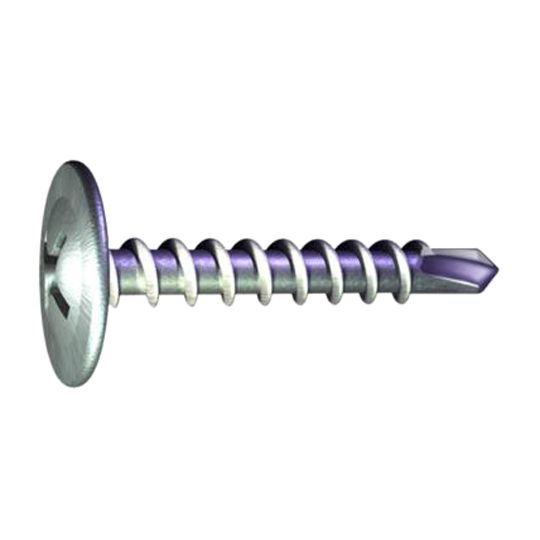 Grabber Construction Products #8 x 1-1/4" Wafer Head Drill Point Phillips Clear Zinc Screws - 5 Lb. Carton
