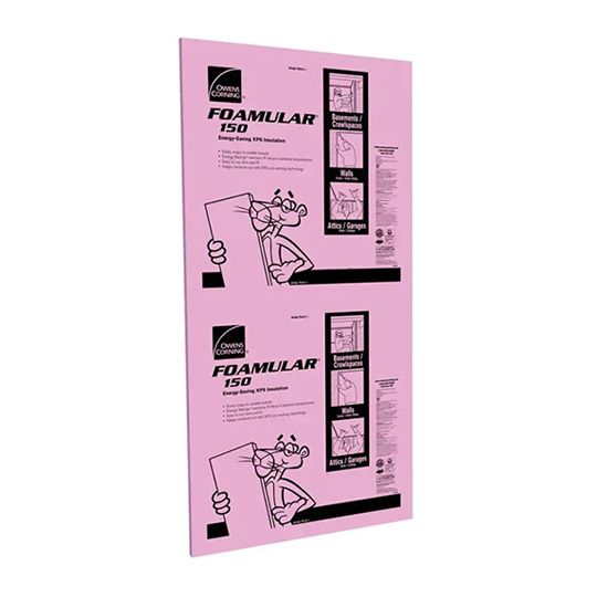 Owens Corning 1" x 4' x 9' Foamular 150 Scored Square Edge (Sse) Extruded Polystyrene (XPS) Rigid Foam Insulation