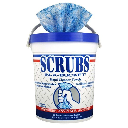 Scrubs Hand Cleaner Towels - Bucket of 72