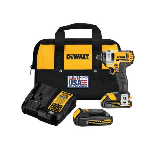 DeWalt 20V Max Cordless Lithium Ion 1/4" Impact Driver Kit (1.5 Ah)