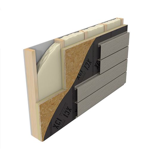 Hunter Panels 1.6" x 4' x 8' Xci Nb Vertical Nailable Polyiso Insulation with Cgf and 5/8" OSB