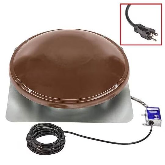 GAF Master Flow Ez Cool Plug‑in Power Attic Vent - Roof Mount — Ventilation and Drainage — GAFAVCP1050BR