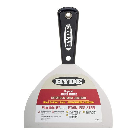 Hyde Tools 6" Flexible Black & Silver Stainless Steel Joint Knife