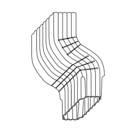 Mastic 2" x 3" Downspout with 3" Offset — ACOLEDGE302X3J0