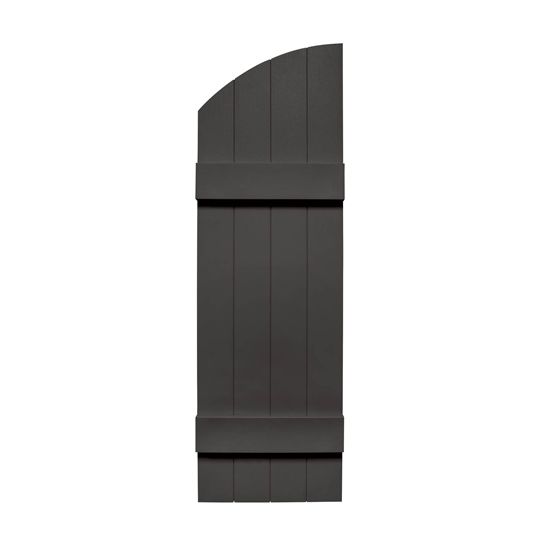 Mid-America Board-N-Batten Standard Four-Board Joined Shutter with Arch Top — MABBNB4BJ1449018