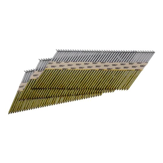 Senco 2-1/2" 8D 34° Galvanized Smooth Shank Paper Tape Collated Nails - Carton of 2,500