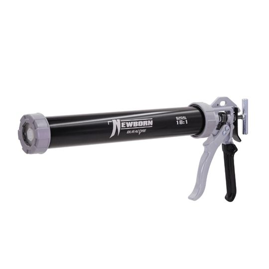 Newborn 20 Oz. Model 620-Al Sausage/Bulk/Cartridge Smooth Rod 18:1 Ratio Caulk Gun — NEW20G12BL