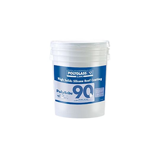 Polyglass PolyBrite 90 High Solids Silicone Roof Coating — Adhesives, Caulks & Sealants — POL90HSSCWHT5G