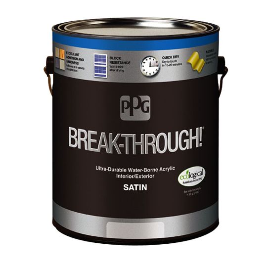PPG Industries (V50-420) Break-Through! 250 Interior/Exterior Satin Water-Born Acrylic with Midtone Base - 1 Gallon Can
