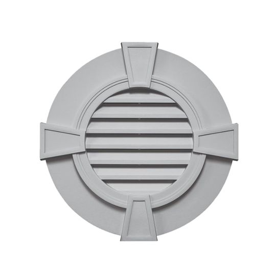 Mid-America Designer Series Round Gable Vent with Keystones — MABGVRDKE30016
