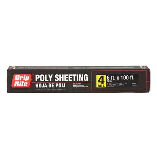 Grip-Rite 4 mil x 20' x 100' Medium Duty Poly Sheeting — PRIP420100B