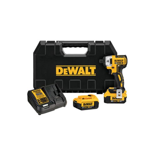 DeWalt 20V Max Cordless Xr Lithium Ion Brushless 1/4" Impact Driver Kit
