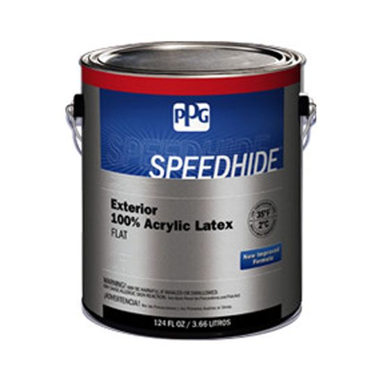 PPG Industries (6-651XI) Speedhide Exterior 100% Acrylic Latex Flat with Midtone Base - 5 Gallon Pail