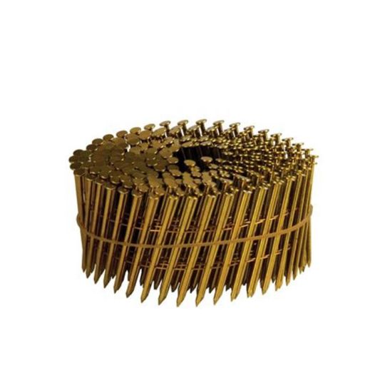 Hitachi 2-1/2" x .092 Smooth Shank Electro-Galvanized 16° Round Head Wire Coil Siding Nails - Carton of 3,600