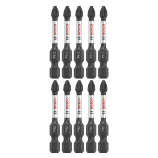 Bosch 2" Impact Tough Phillips #2 Power Bits - Package of 10