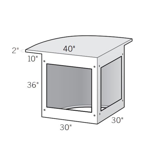 Eldorado Stone 30" x 30" x 36" 90° Corner Cabinet with 10" Cantilever