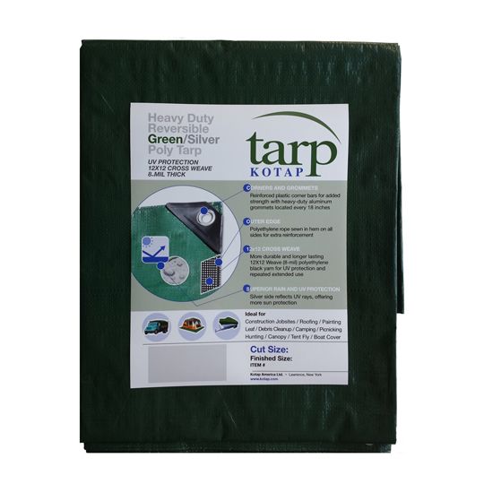 Kotap America 8 mil x 20' x 30' Heavy-Duty Reversible Poly Tarp