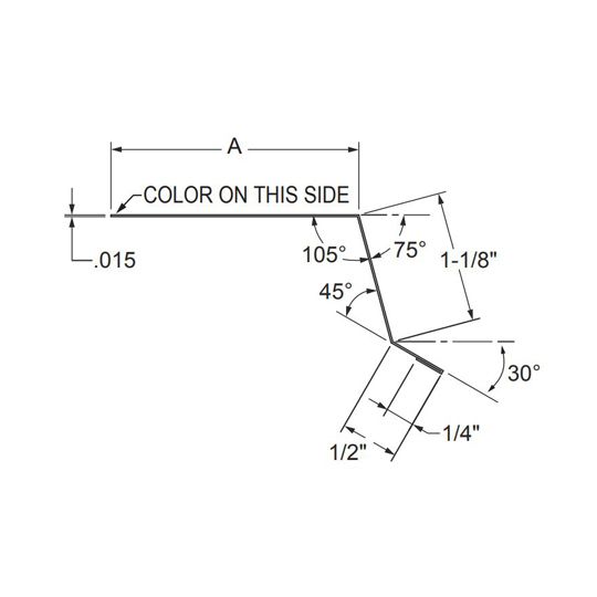 Ecco Manufacturing 105° Drip Edge Flashing — Flashings — ECCRE105D10BL
