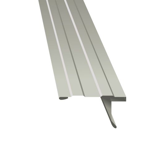 Metal Sales 1-1/2 Commercial Aluminum D-Style Roof Edge with Hems — Flashings — MTSDED112CSB