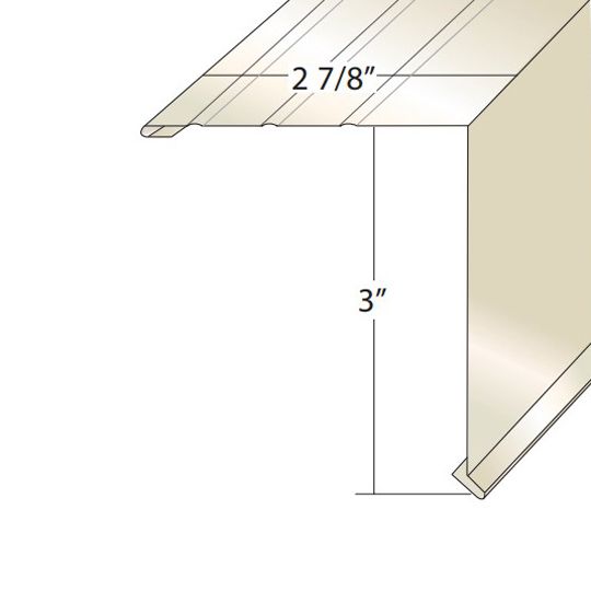 Quality Aluminum Products 2-7/8" x 3" x 10' Galvanized Rake Edge — Metal Roofing — QAPSRABL3