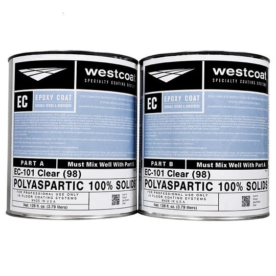 Westcoat EC-101 Polyaspartic 100 Percent Solids Top Coat - 2 Gallon Kit